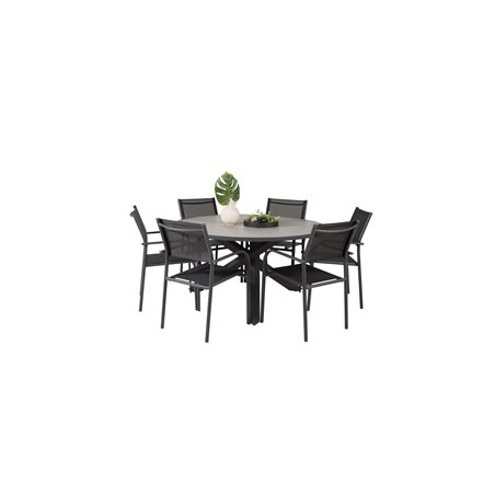 Pöytä 140 - Black Alu / Grey Aintwood SanTorini Arm Chair Black Alu/Black Textilene (käytetty)