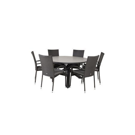 Parma - Table ø 140 - Black Alu /Grey Aintwood, Anna Chair - Black_6