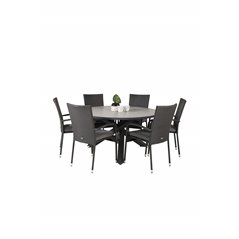 Parma - Table ø 140 - Black Alu /Grey Aintwood, Anna Chair - Black_6