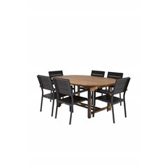 Kenya Oval Dining Table 180/240*120*H75-Teak, Tasotuoli (pinottava) - Black Alu/Black Aintwood_6