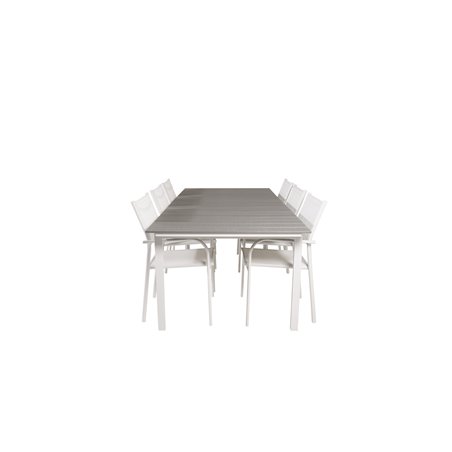Levels Table 229/310 - White/GreySantorini Arm Chair (Stackable) - White Alu / White Textilene_6