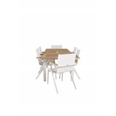 Panama - Table - 152/210*90 - Vit Alu/Teak, Mexico Chair - White/Teak_6