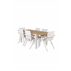 Panama - Table - 152/210*90 - Vit Alu/Teak, Mexico Chair - White/Teak_6