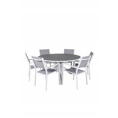 Copacabana Table ø 140 - White/Grey, Copacabana Stacking Chair - White/Grey_6