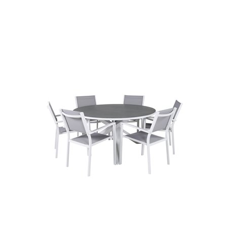 Copacabana Table ø 140 - Valkoinen/Harmaa, Copacabana Pinoava tuoli - Valkoinen/Grey_6