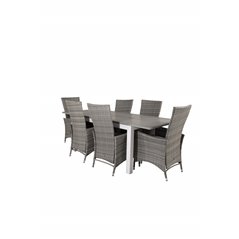 Albany Table - 152/210 - White/Grey, Padova Chair