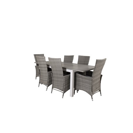 Albany Table - 152/210 - White/Grey, Padova Chair