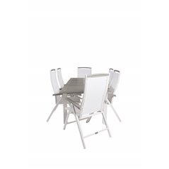 Albany Table - 160/240 - White/GreyAlbany 5:pos Stol - Vit Aluminium/vit textilene/aintwood_6