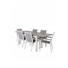 Albany Table - 160/240 - White/GreyParma Chair - White/Grey_6