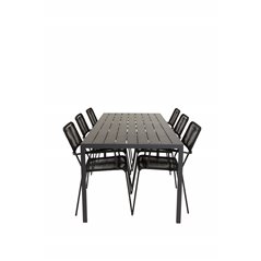 Break Table 205*90 - Black/Black, Lindos Armchair - Black Alu / Black Rope_6