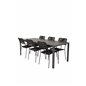 Break Table 205*90 – Black/Black, Lindos Armchair – Black Alu/Black Rope