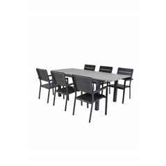 Albany Table - 160/240 - Black/Grey, Levels Chair