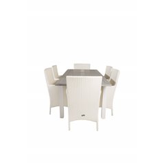 Albany Table - 152/210 - White/GreyMalin Carmstol with Dyna - White / Gray Dyna