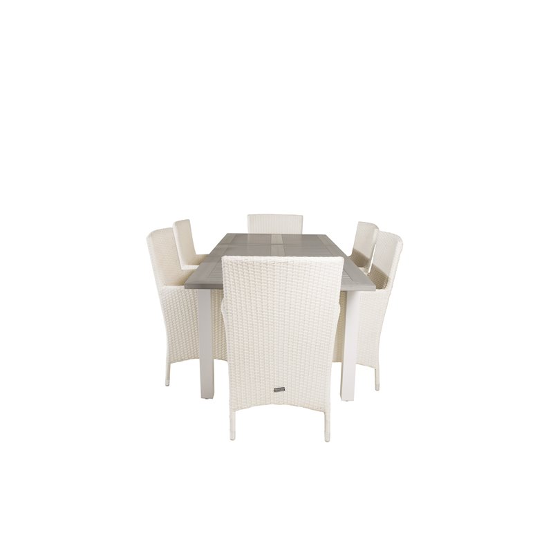 Albany Table - 152/210 - White/GreyMalin Carmstol with Dyna - White / Gray Dyna