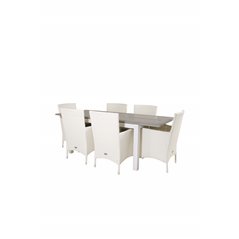 Albany Table - 152/210 - White/GreyMalin Karmstol med dyna - Vit / grå dyna_6