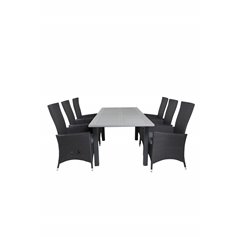 Albany Table - 160/240 - Black/Grey, Padova Chair - Black/Grey_6