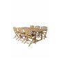 PlaRuokapöydän acacia - 220*100, Cane Foldable Dining Chair - Bamboo / Grey Cushion