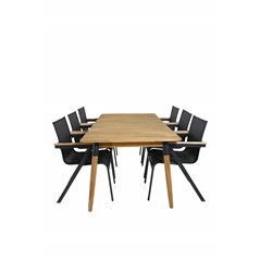 Julian Dining Table - Acasia - 210*100cm, Meksikon tuoli Musta/Teak_6