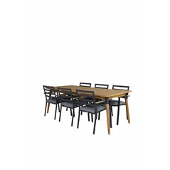 Julian Dining Table - Acasia - 210*100cm, Brasilia Carmstol - Black Alu/Teak_6