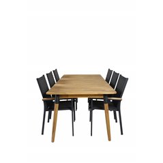 Julian Dining Table - Acasia - 210*100cm, Texas Chair Musta/Teak_6