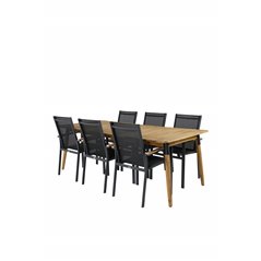 Julian Dining Table - Acasia - 210*100cm, Texas Chair - Black/Teak_6