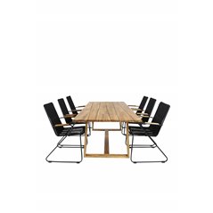 Plankton - Dining Table acacia - 220*100, Bois Armchair - Black Alu / Black Rope / Acacia_6