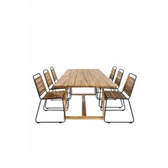 Plankton - Dining Table acacia - 220*100, Bois Dining Chair - Black Alu / Acacia_6