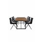 Khung illallinen Table - Black Steel / Acacia (teklook) - 200*100cm+Alina Dining Chair - Black Alu/Black Textilene_6