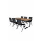 Khung illallinen Table - Black Steel / Acacia (teklook) - 200*100cm+Alina Dining Chair - Black Alu/Black Textilene_6