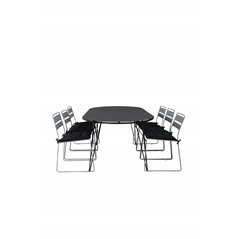 Viga Dining Table - Black Steel / Grey Spray -jäätelö 200*100cm Lina illallinen Tuoli Grey_6