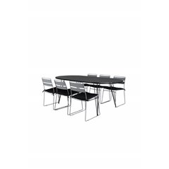 Viga Dining Table - Black Steel / Grey Spray -jäätelö 200*100cm Lina illallinen Tuoli Grey_6