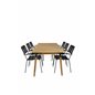 Julian Dining Table - Acasia - 210*100cm, Lindos Armchair - Black Alu / Black Rope