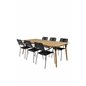 Julian Dining Table - Acasia - 210*100cm, Lindos Armchair - Black Alu / Black Rope