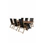 Doory Dining Table - musta teräs / akaasia-yläosa tiikki-ilmeessä - 250 * 100cm, Little John taitettava tuoli - Köysi / Acacia_6