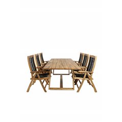 Plankton - Dining Table acacia - 220*100, Peter 5:pos Chair - Black Rope / Acacia_6