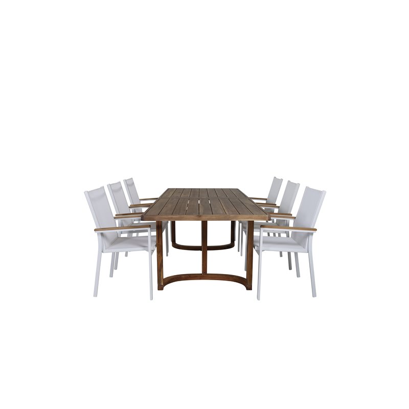 Erica Dining -pöydän acacia-lanka murskattiin 214*100, Texas Chair