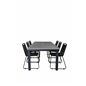 Albany Table - 224/324 - Black/Grey, Lindos Stacking Chair - Black Alu / Black Rope