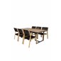 Khung Spisebord - Sort Stål / Acacia (teklook) - 200 * 100cm + Little John Dining Chair - Sort reb / Acacia _6