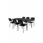 Viga Dining Table - Black Steel / Grey Spray -jäätelö - 200*100cm, Lindos Armchair - Black Alu / Black Rope_6