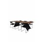 Doory Dining Table - musta teräs / akaasia yläosa tiikki-ilmeellä - 250 * 100cm, Lina-ruokatuoli - Black_6