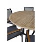 Cruz Spisebord - Sort Stål / Acacia (teak look) ø140cm, Dallas Dining Chair_6