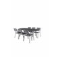 Viga Dining Table - Black Steel / Grey Spray -jäätelö - 200*100cm, Lindos Armchair - Black Alu / Grey Rope_6