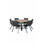 Cruz Dining Table - Black Steel / Acacia (teak look) ø140cm, Meksikon tuoli Musta/Teak_6