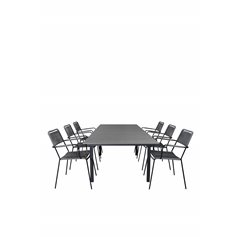 Levels Table 160/240 - Black/Grey, Lindos Armchair - Black Alu / Grey Rope_6