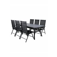 Virya Dining Table - Black Alu / Grey Glass - Big Table Break 5: Pos Chair - Black/Black_6