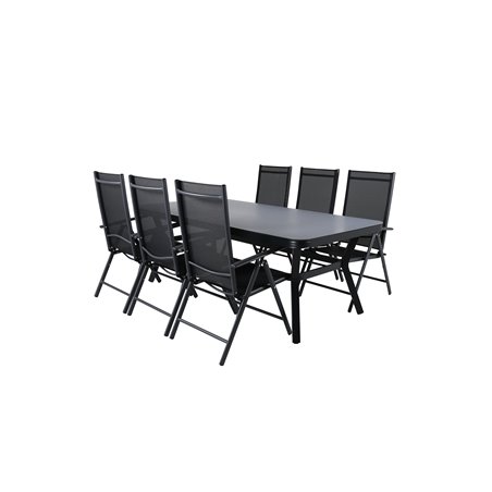 Virya Dining Table - Black Alu / Grey Glass - Big Table Break 5: Pos Chair - Black/Black_6