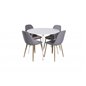 Plaza Round Table 100 cm - White top / White Legs, Polar Dining Chair - Grey / Oak_4