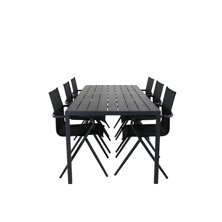 Break Table 205*90 - Black/BlackAlina Dining Chair - Black Alu / Black Textilene_6