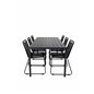 Break Table 205*90 – Black/Black, Lindos Stacking Chair – Black Alu/Black Rope