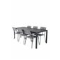 Break Table 205*90 - Black/Black, Lindos Armchair - Black Alu / Grey Rope